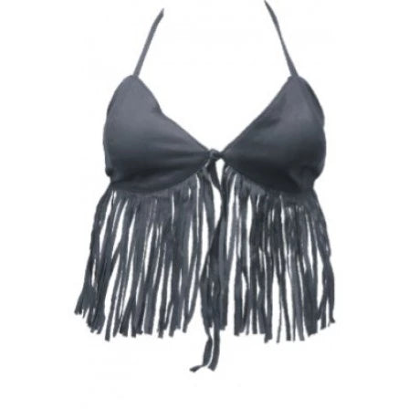 Ladies Leather Fringe Bikini Top