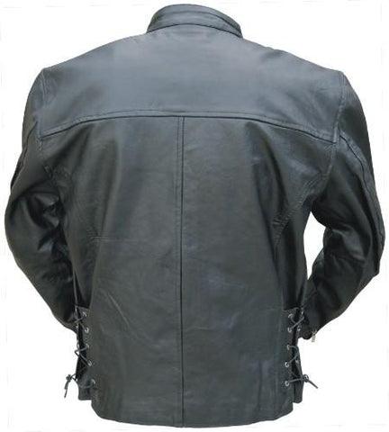 Mens Basic Black Lighweight Scooter Motorcycle Jacket