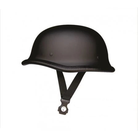 Flat Black German Novelty Motorcycle Helmet