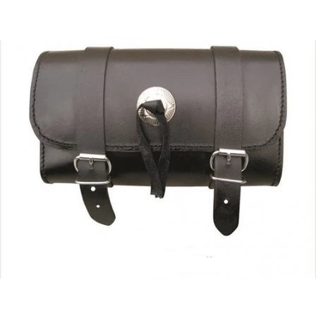 Black Leather Plain Small Tool Bag