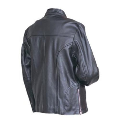 Ladies Black Analine Leather Basic Scooter Motorcycle Jacket