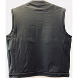 Mens Premium Matte Leather Denim Style Motorcycle Club Vest