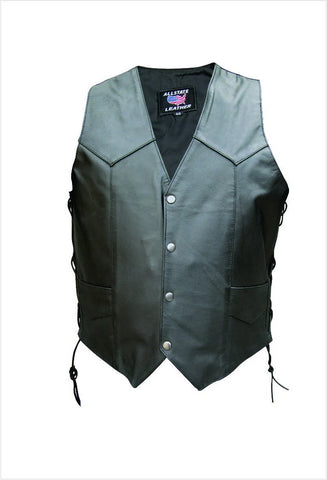 Mens Basic Side Laced vest with leather lined Gun Pockets (Buffalo)