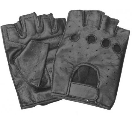 Soft Premium Leather Fingerless Motorcycle Gloves