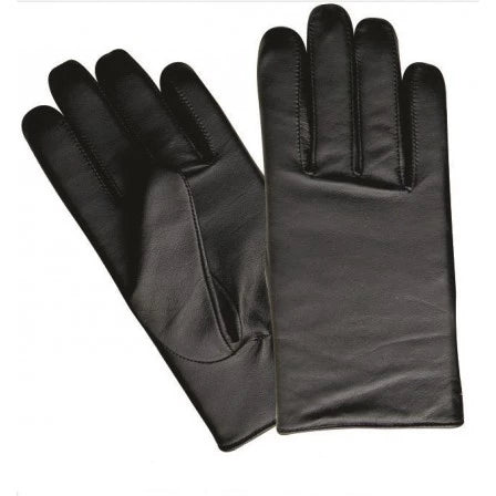 Ladies Black Premium Leather Cashmere Liner Motorcycle Full Finger Gloves