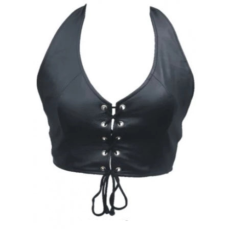 Ladies Laced Front Leather Top