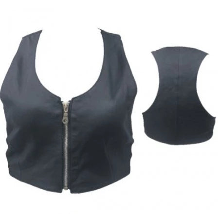 Ladies Leather Zippered Front Top