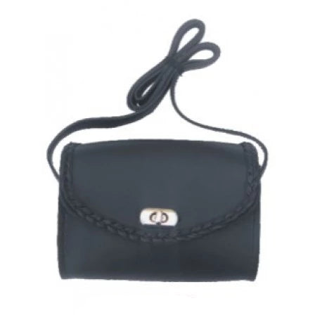 Ladies Black PVC Braided Shoulder Bag