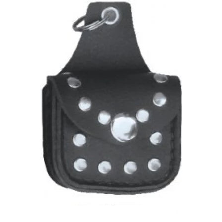 Black PVC Studded Saddle Bag Key Chain