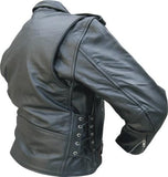 Mens Black Premium Leather Motorcycle Riding Jacket