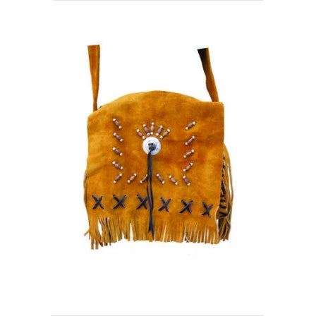 Ladies Brown Suede Leather Fringe Western Style Handbag