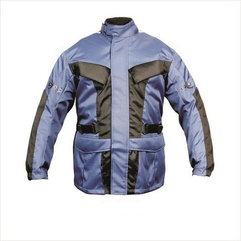 Mens Blue and Black Cordura Motorcycle Reflective Motorcycle Jacket