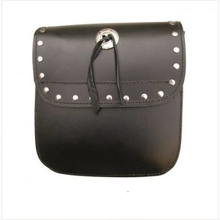 Medium Leather Studded Velcro Closure Sissy Bar Bag