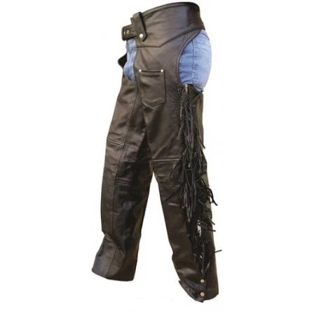 Silver Hardwared Lined Motorcycle Chaps