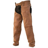 Brown Leather Plain Lined Motorcycle Chaps