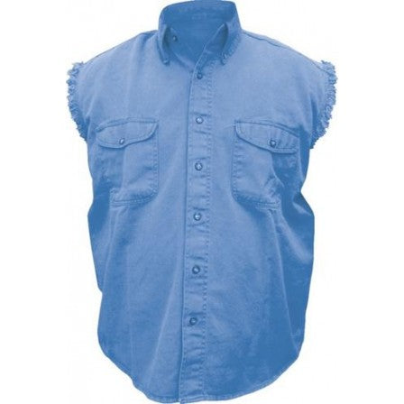 Mens Dark Blue Cotton Sleeveless Shirt