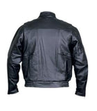 Mens Black Leather Touring Bomber Motorcycle Jacket