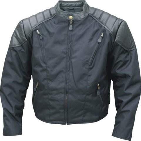 Mens Cordura Leather Padded Vented Motorcycle Jacket