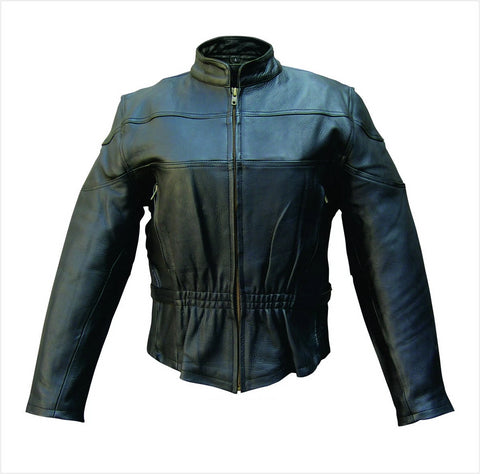 Ladies Black Leather Vented Motorcycle Jacket