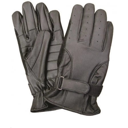 Black Gel Palm Full Finger Motorcycle Gloves