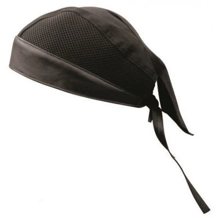 Black Vented Cotton with Leather Skull Cap